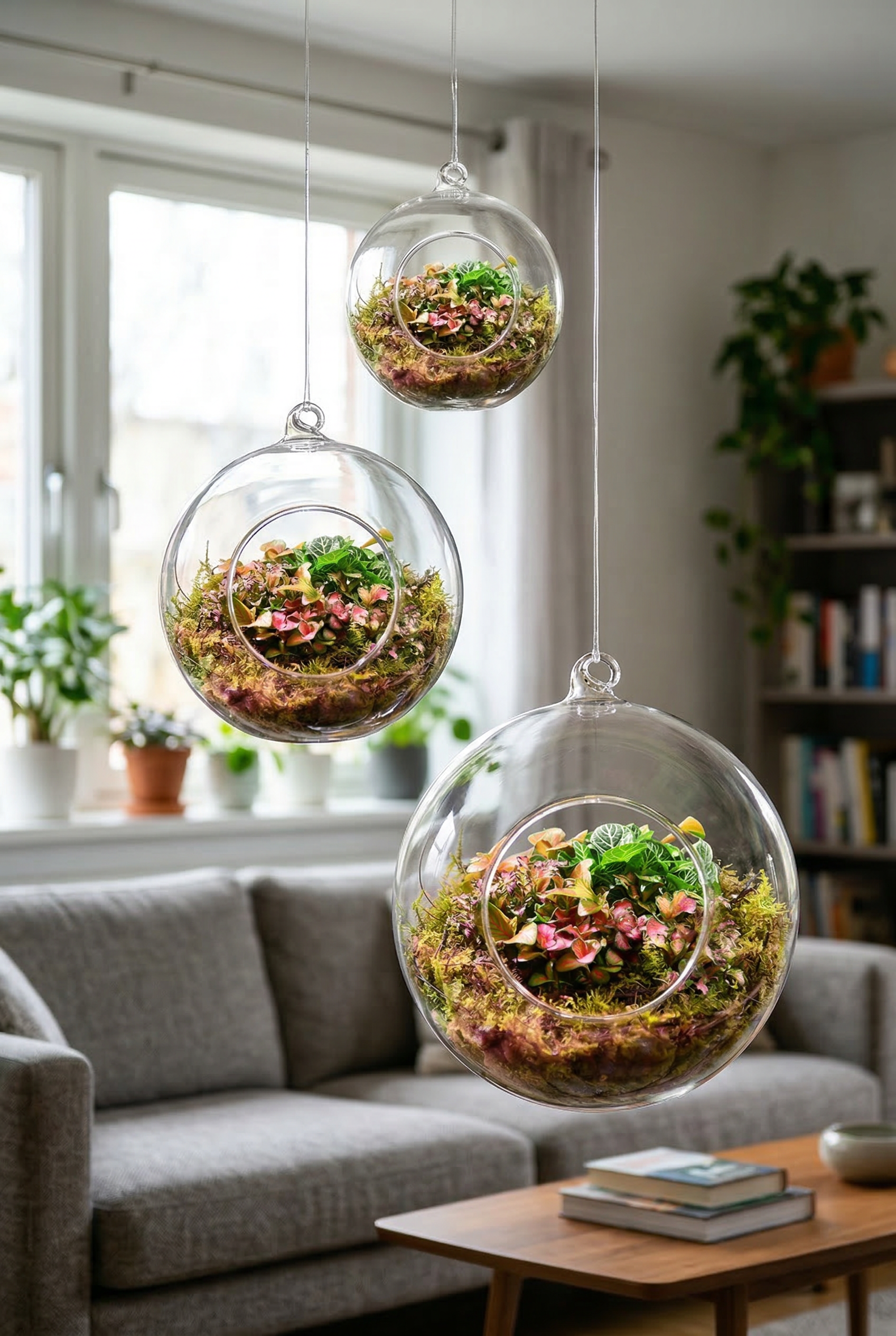 Terrarium Glassware Range - Glass hanging balls (flat bottom)