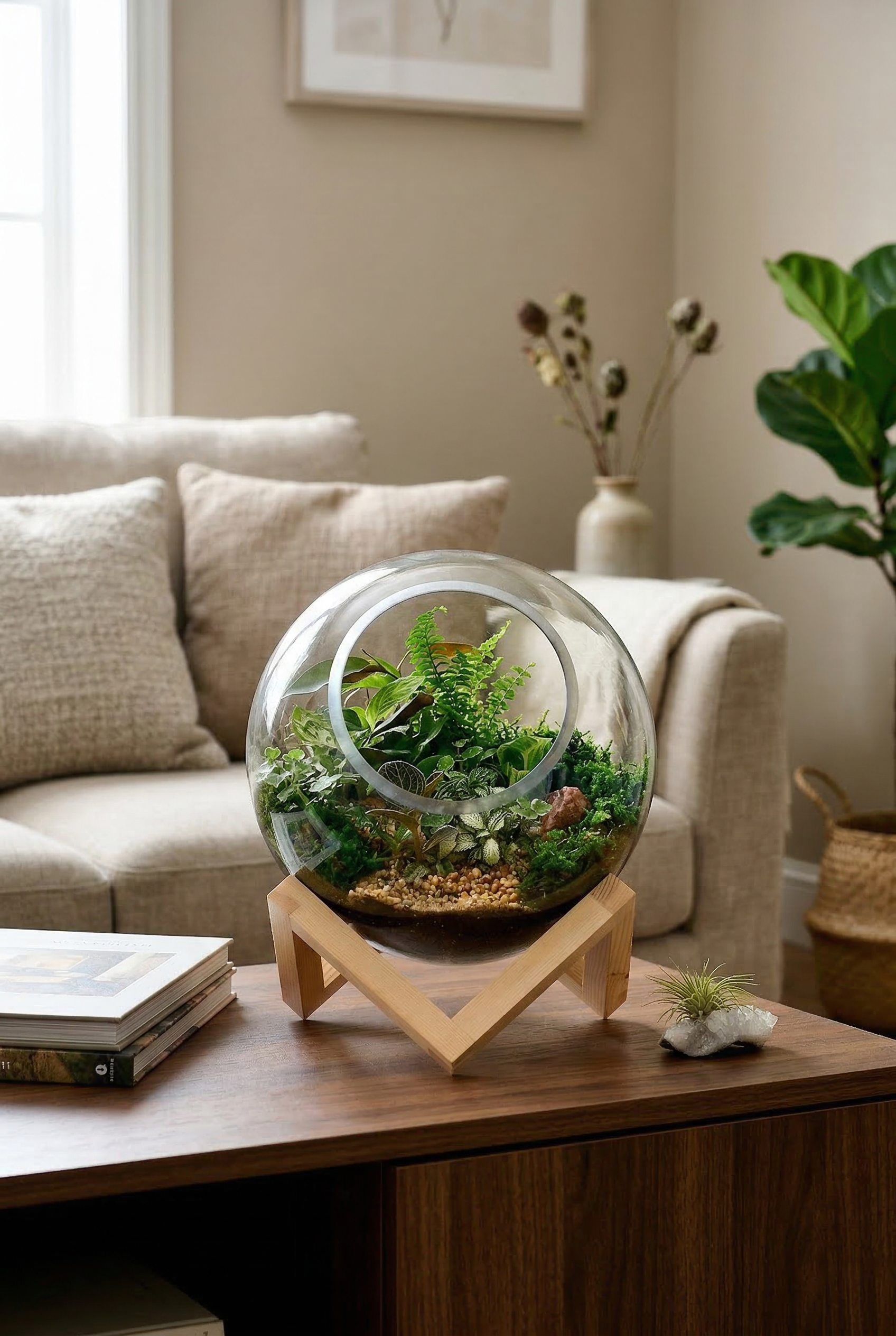 Bowl on Base Terrariums Large (Ready-made or DIY)