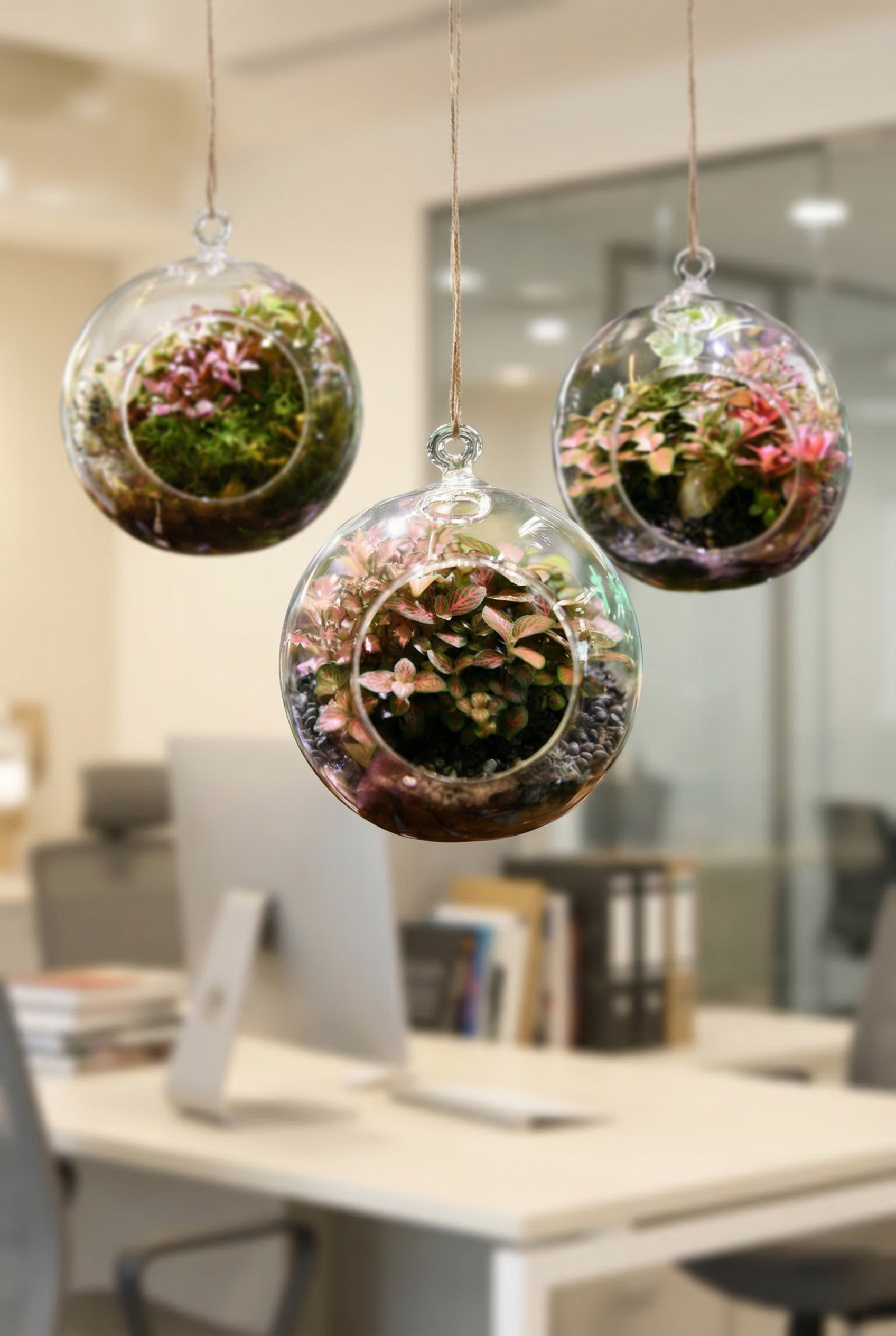 Round Glass Terrarium – Small Indoor Plant Terrarium (12cm) – Hanging or Tabletop