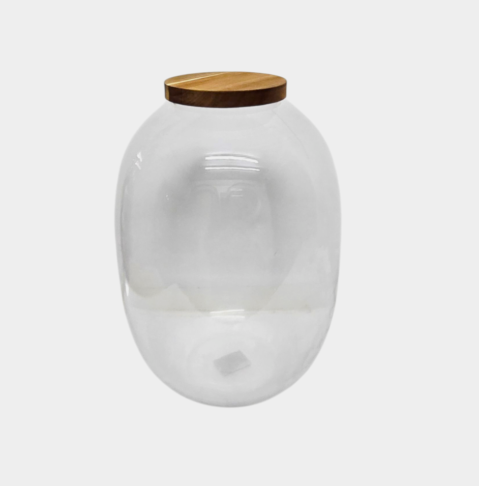 Glass Bottle Terrarium with Wooden Lid