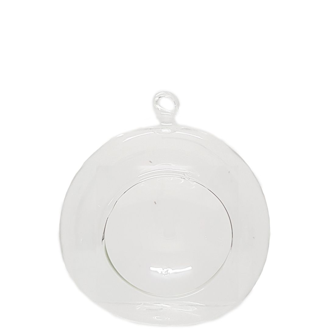 Hanging Round Glass Terrarium Flat Base - Empty Glassware