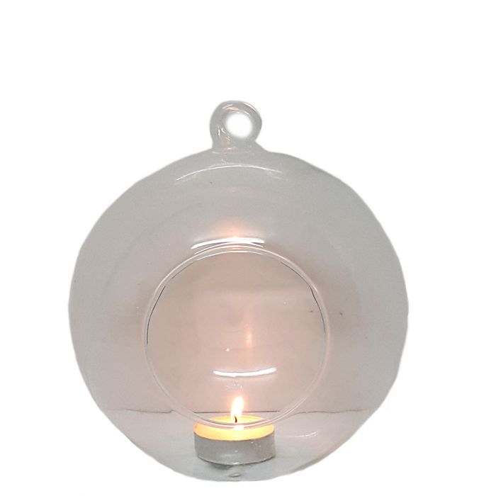 Hanging Round Glass Terrarium Flat Base - Empty Glassware