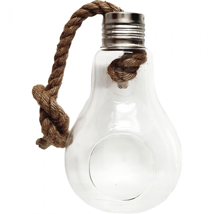 Hanging Glass Terrarium – Lightbulb Shape (Flat Base) - Empty Terrarium Glassware
