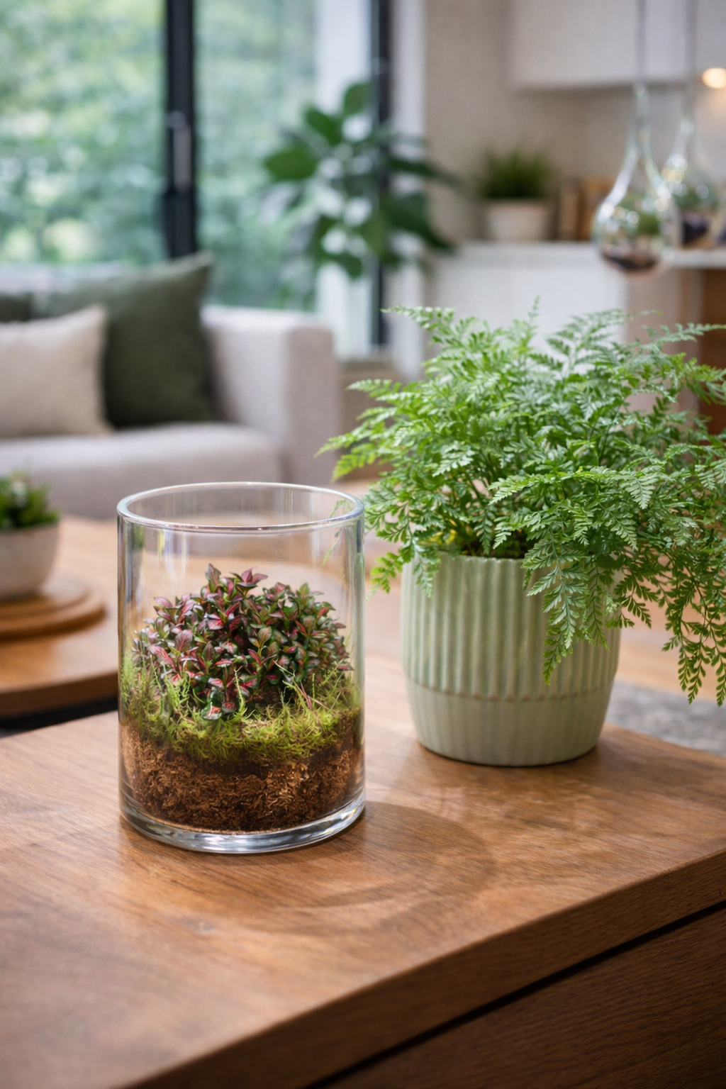 Mini Glass Terrarium – Hurricane Style Enclosed Indoor Plant (16cm)