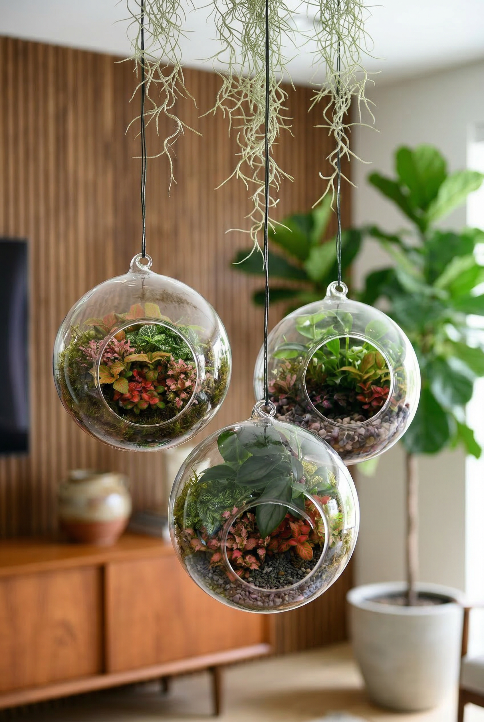 Round Glass Terrarium – Medium Indoor Plant Terrarium (15cm) – Hanging or Tabletop