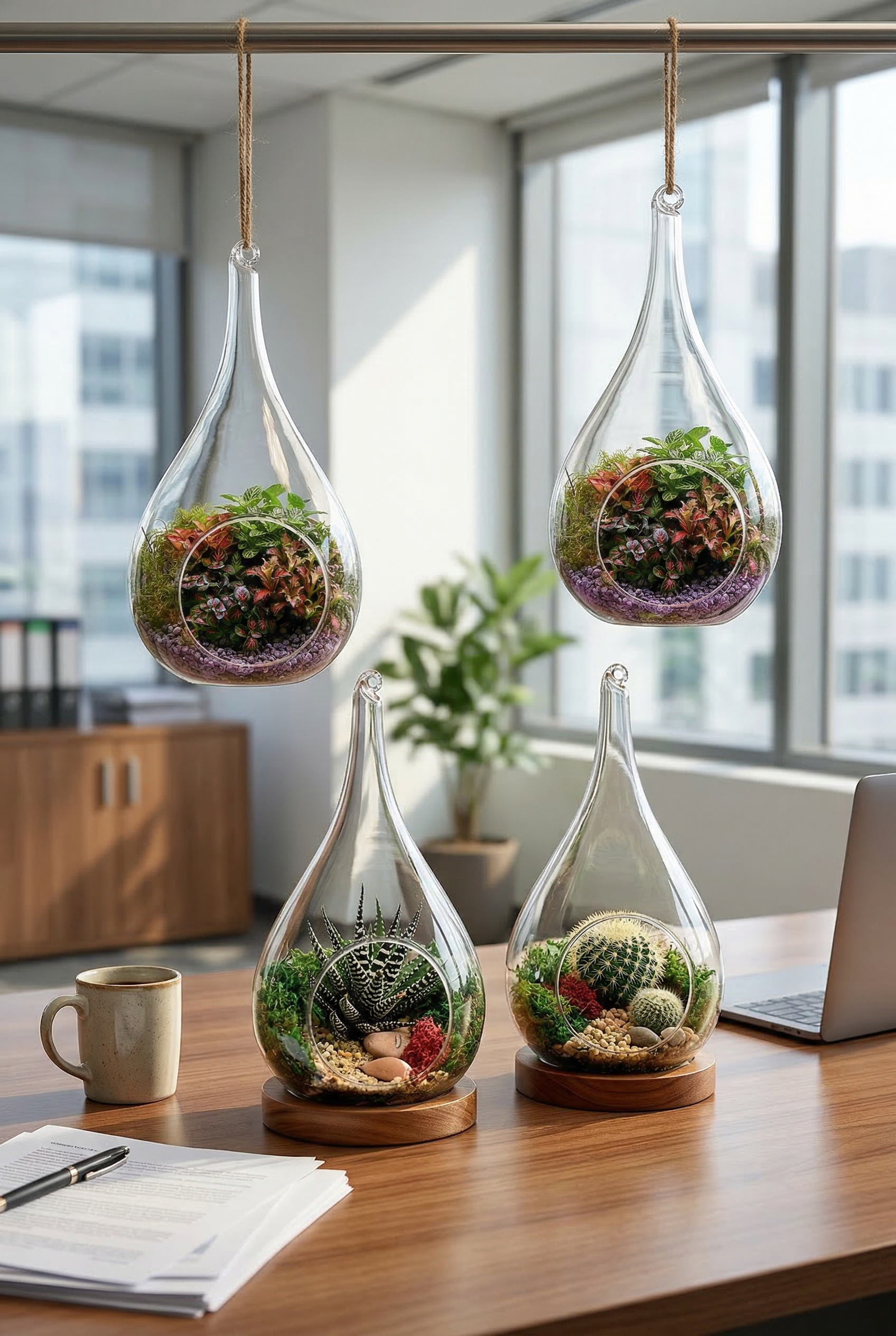 Small Teardrop Terrarium – Hanging or Flat Base Ready-Made or DIY