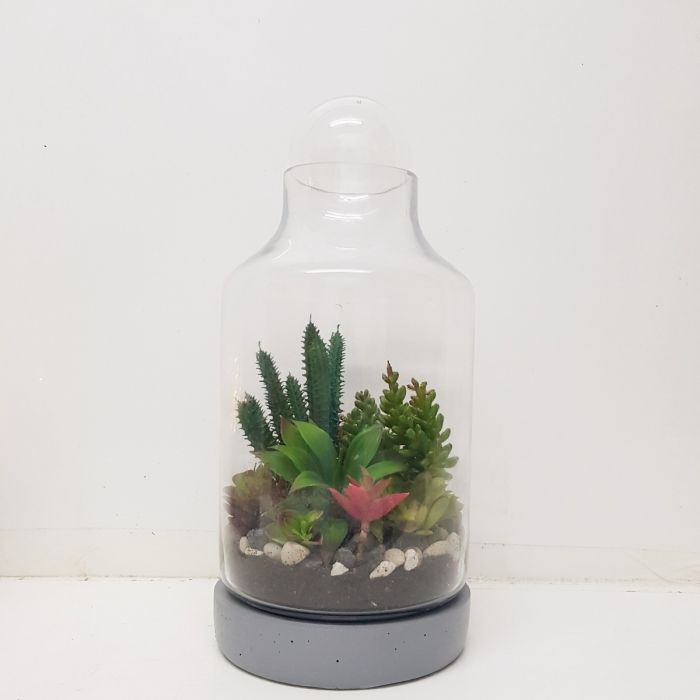 Terrarium Glassware Range - Concrete glass atrium with glass ball