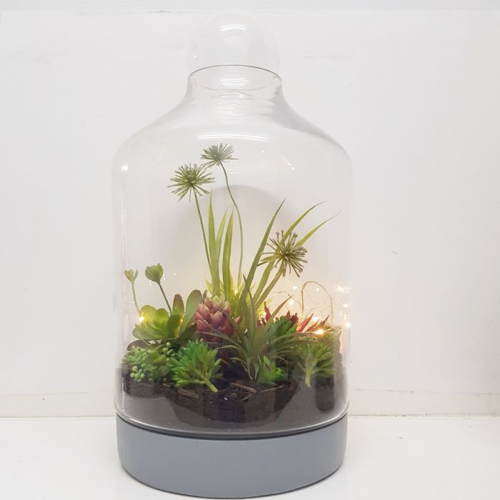 Terrarium Glassware Range - Concrete glass atrium with glass ball