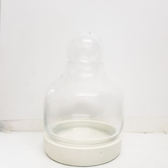 Terrarium Glassware Range - Concrete glass atrium with glass ball