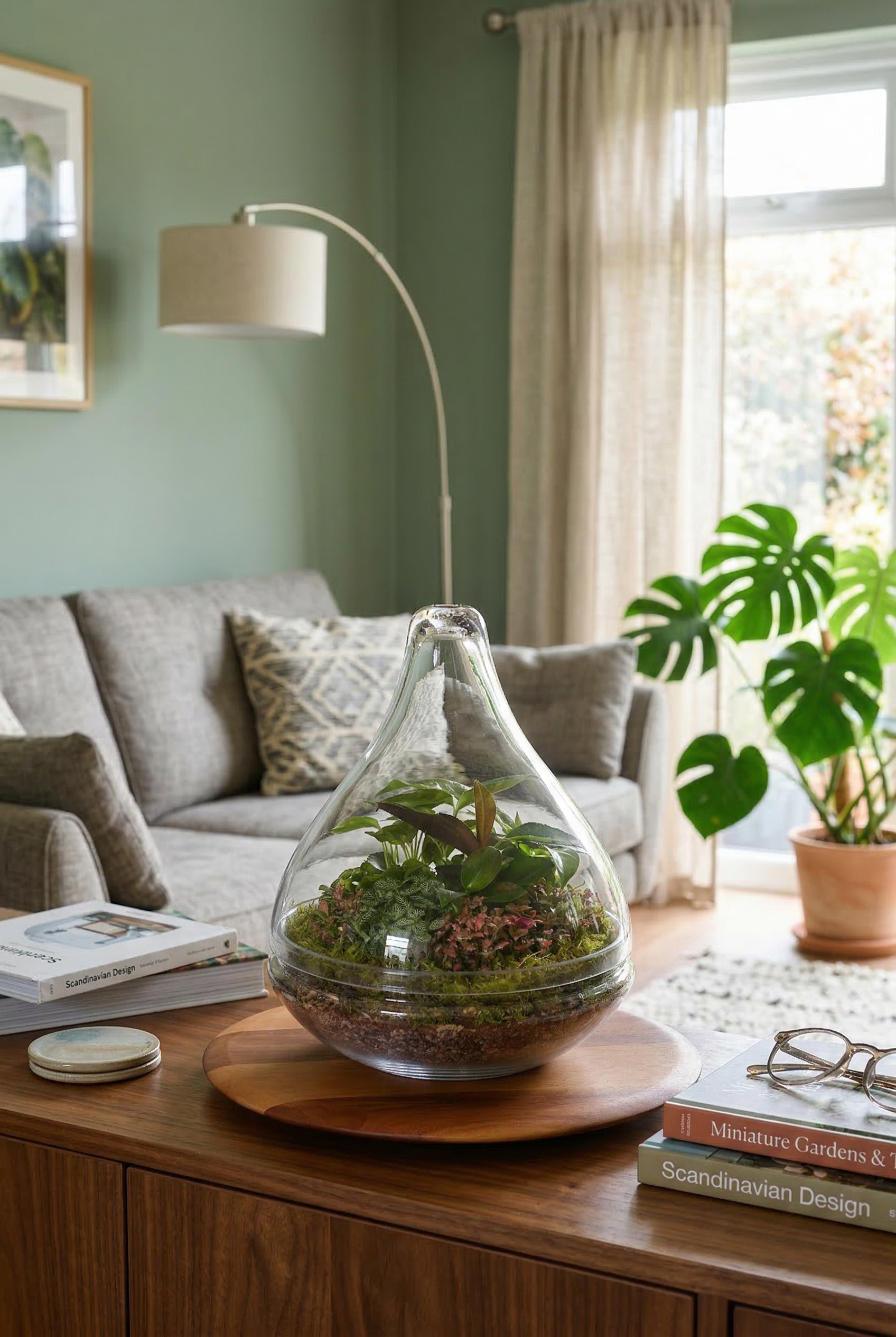 Enclosed Teardrop Terrarium – Wide