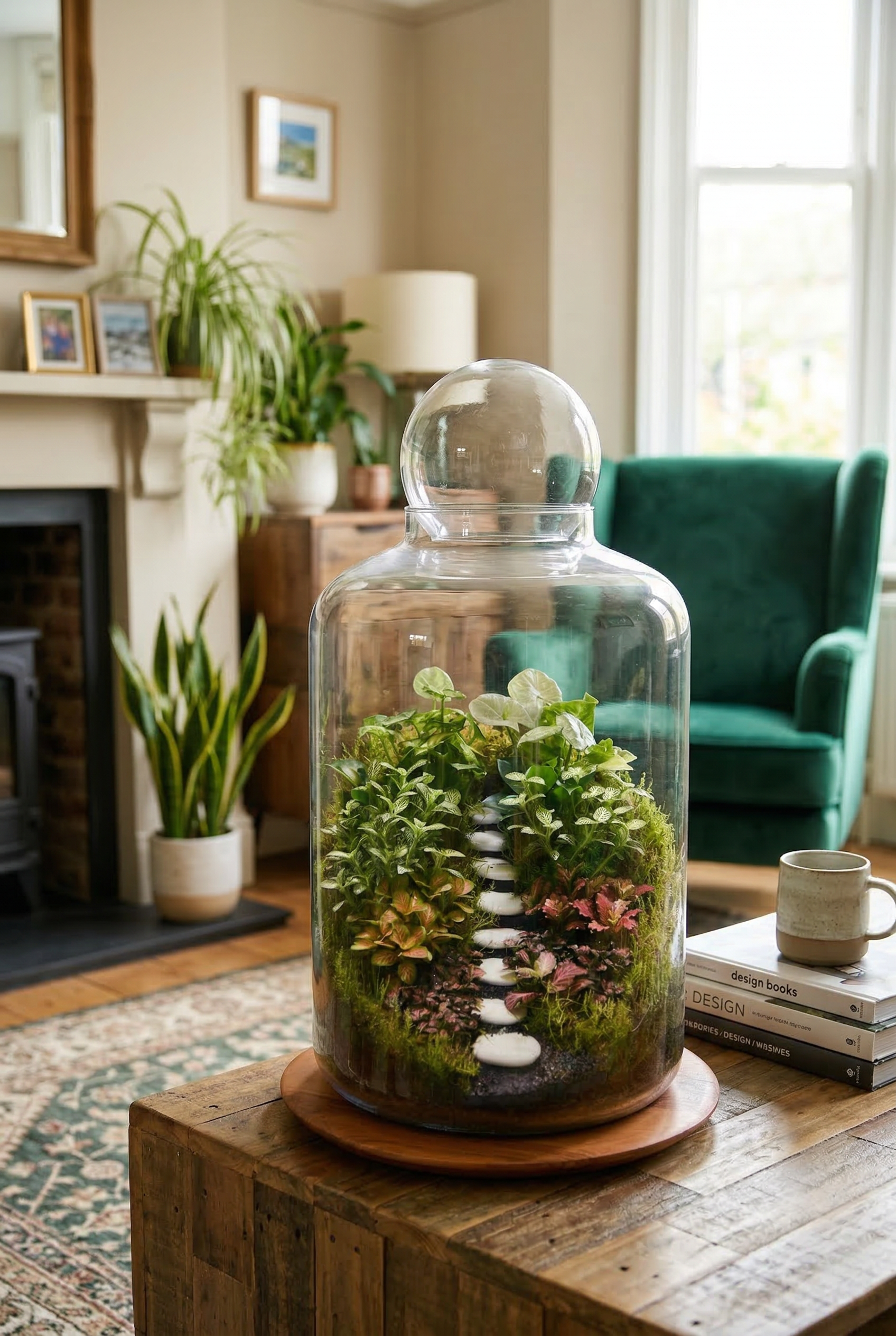 Grand Enclosed Terrarium – Woodland Path (Large Dome)