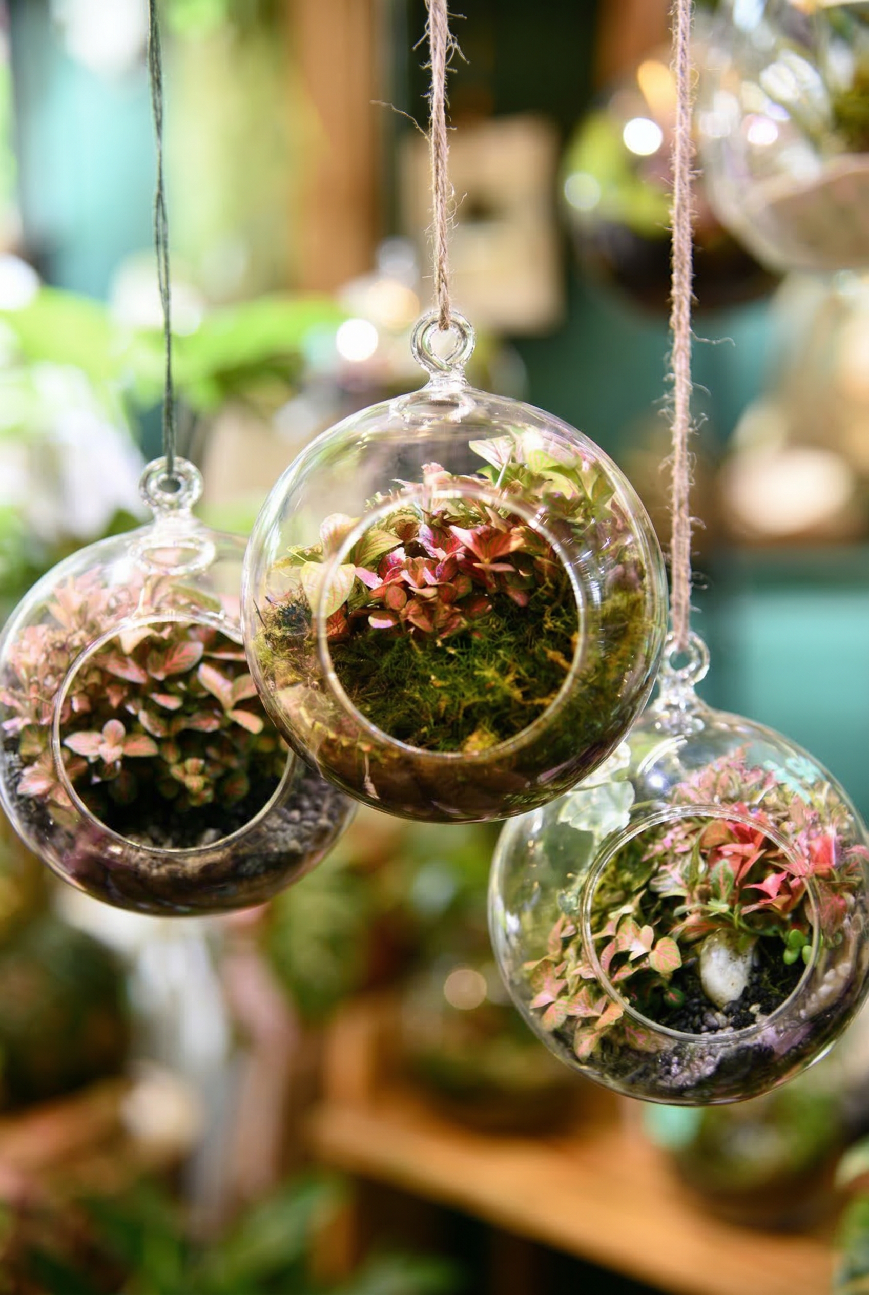 Round Glass Terrarium – Small Indoor Plant Terrarium (12cm) – Hanging or Tabletop