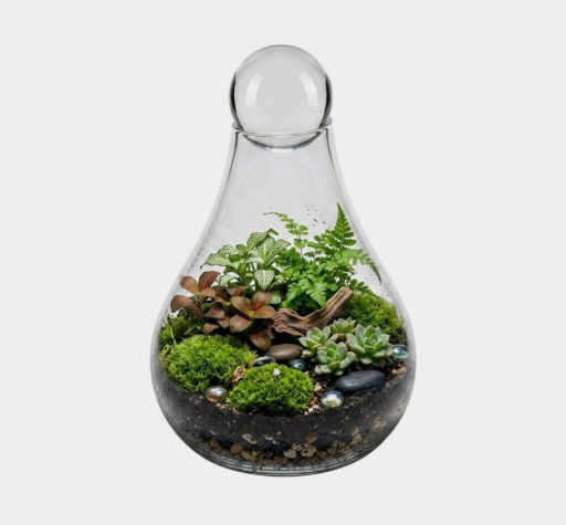Slanted Teardrop Glass Terrarium - Glassware Only