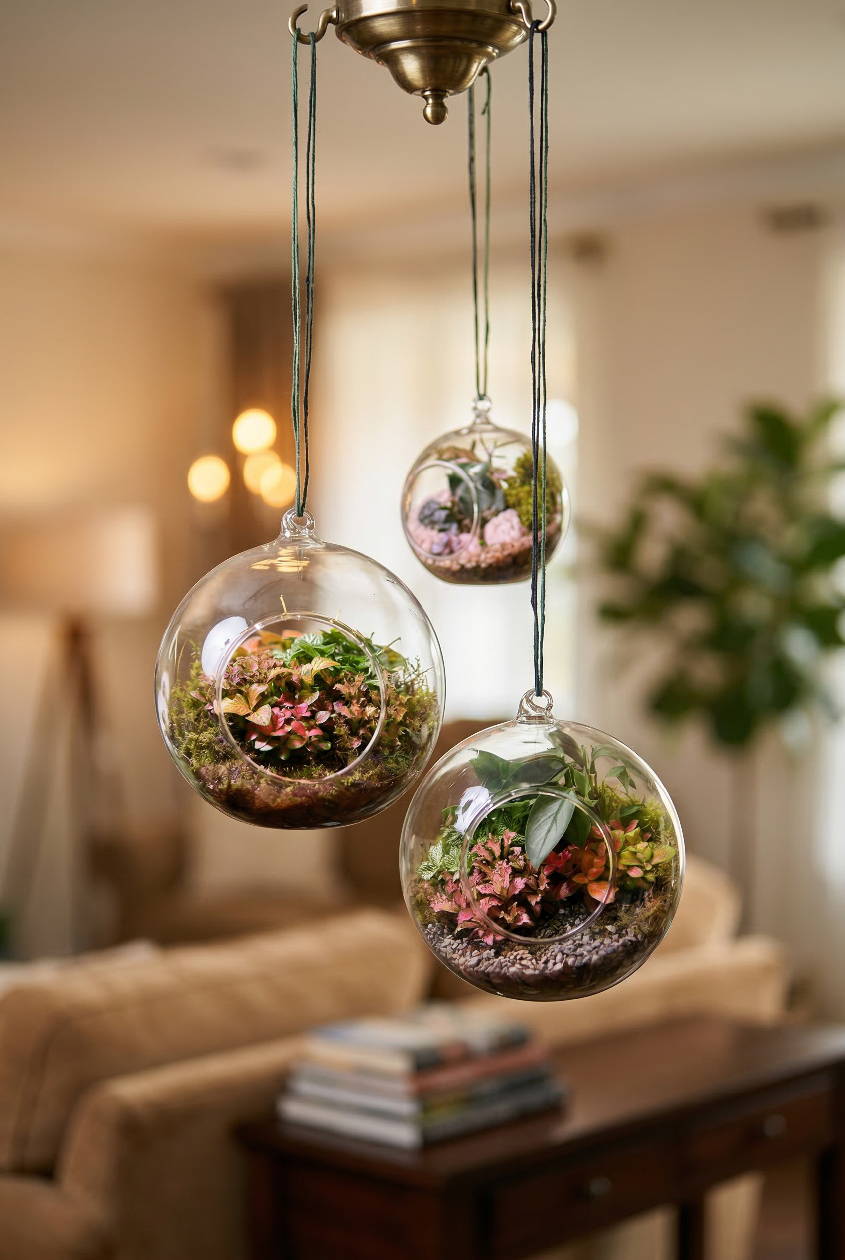 Round Glass Terrarium – Medium Indoor Plant Terrarium (15cm) – Hanging or Tabletop